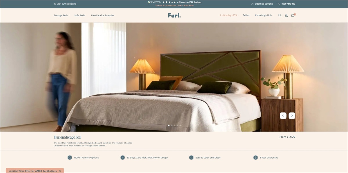 illusion ottoman bed